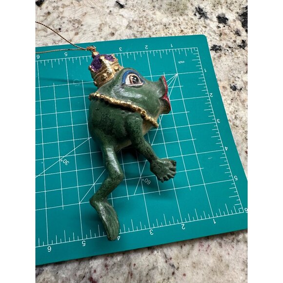 Kathrine Collections Whimsical Frog Hanging Ornament Crown Prince Collectible - Picture 13 of 15